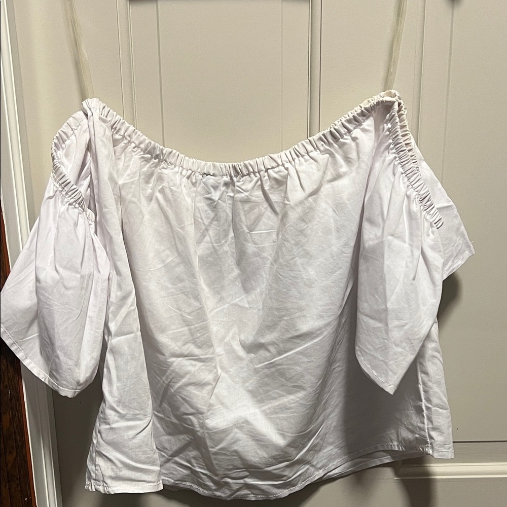 Charlotte Russe White Off-Shoulder Blouse